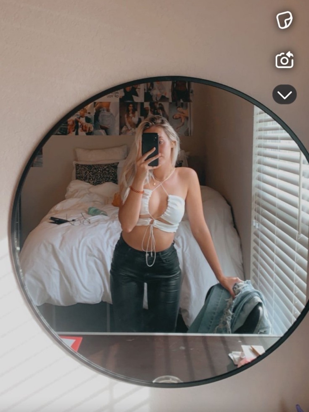 White Fox Boutique White Ruched Tie-Front Crop Top